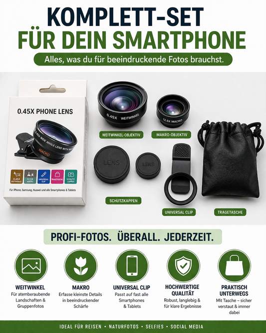 2-in-1 Handyobjektiv-Set für bessere Fotos & Videos 📸